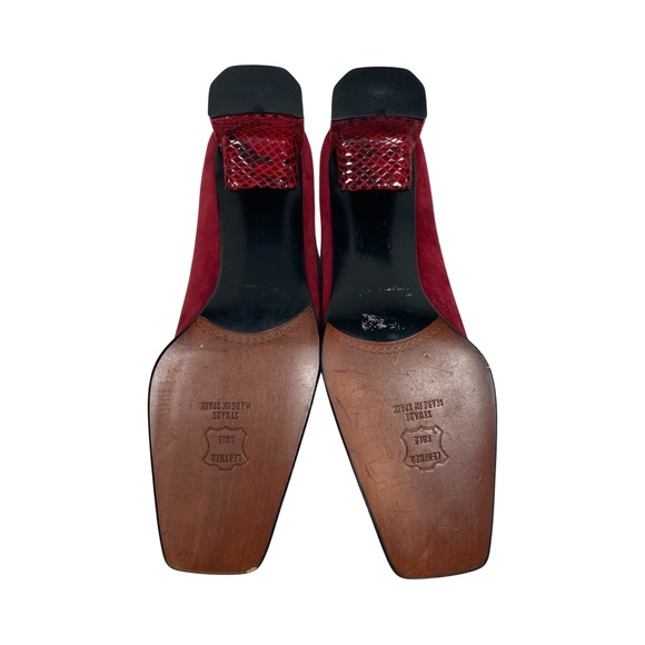 Stuart Weitzman Red Women’s Suede & Snakeskin Pumps Size 6B - Picture 8 of 11